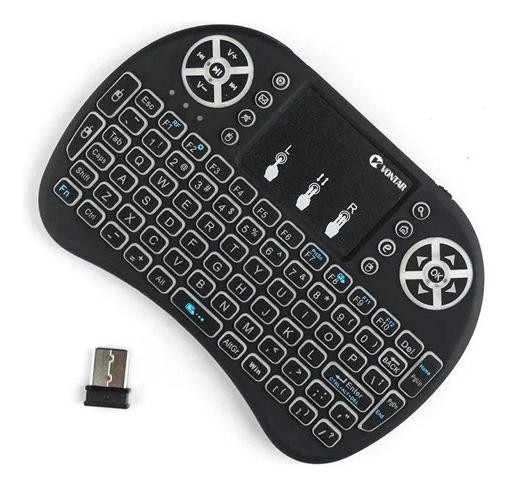 MINI TECLADO INALÁMBRICO USB TOUCHPAD RGB